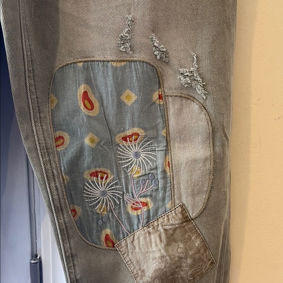 Anthropologie Olive Patchwork Jeans - Picture 2 of 5
